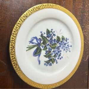 Vintage Royal Gallery Gold Buffet Blue Floral Dessert/Salad Plate